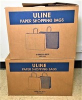 Two Boxes of Brown Paper Shopping Bags