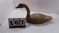 Wooden carved swan decoy