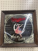 Miller High Life "Girl on the Moon" framed mirror