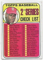 1969 Topps Baseball Checklist #107 Unmarked