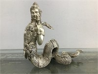 Heavy plated brass Naga figurine