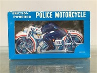 Japanese Friction Powered Tin Police Motorcycle