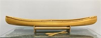 Handcrafted wooden canoe 38" long