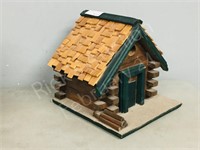 Log Cabin bird house-  12" tall x  11" wide