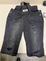 New Mb overall distressed jeans