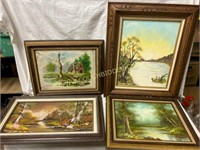 Vintage canvas oil paintings