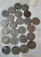 Variety of nickels Buffalo, V & Washington