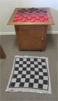 Large Checker Board Game Table with Storage