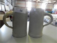 2 Vintage Crock Steins/Mugs - approx. 7" tall
