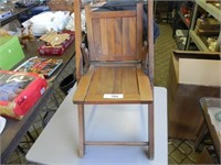 Vintage Child's Wood Folding Chair