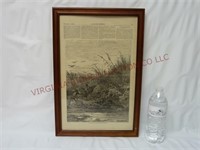 1869 Harper Weekly Chesapeake Bay Framed Page