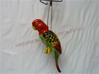 Vintage Macaw / Parrot Hanging Planter w Hoop
