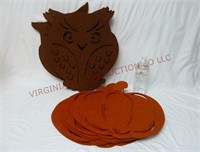 Owl & Pumpkin ~ Fall Place Mats ~ 8 of Each