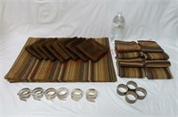 Fabric Place Mats, Napkins & Metal Napkin Rings