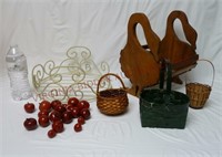 Baskets, Plant Stand & Small Decorative Apples