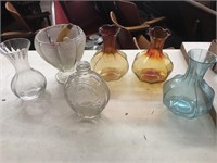 Vintage Glass vase and decanter lot