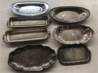 Vintage silver plate tray lot