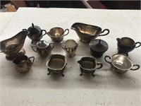 Vintage silver plate sugar and creamer lot