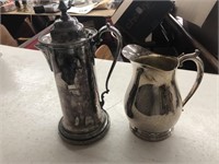 Vintage lot of 2 silver plate coffee pot and