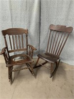 Antique Nursery Rocker & Arm Chair Rocker Missing