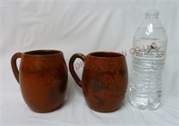 Hand Made Clay Pottery Mugs ~ Set of 2