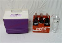Mini Mate Igloo Cooler & Coca Cola Bottles