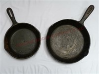Vintage Cast Iron Skillets ~ Taiwan ~ 6.5" & 8"