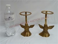 Brass Angel Candle Holders ~ 6" Tall