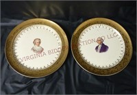 Vintage George & Martha Washington Plates