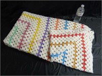 Hand Made Crochet Lap Throw Afghan ~ 64"x72"