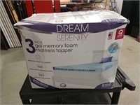 Serenity 3" memory foam queen mattress topper