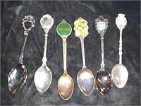 6 PC COLLECTOR SPOONS 2 MISSING LOCATION