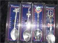 4 PC COLLECTOR SPOONS 2 PEWTER