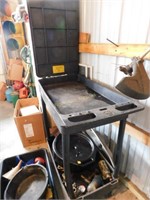 MAC parts washing stand, oil pans, funnels, gloves