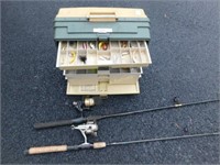 Plano tackle box w/tackle & 2 spinning rods
