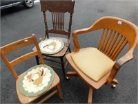 chairs, oak office, oak side & youth school chair