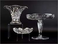 Grouping of Floral Cut Glass