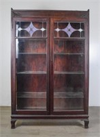 Mahogany Glass Door Cabinet Bookshelf