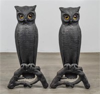 Pair of P.S. & W. Co. Owl Andirons
