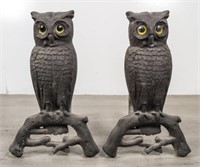 Pair of Owl Andirons