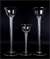 3 Air Twist Crystal Candle Holders