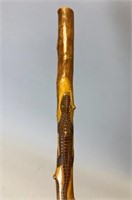 Folk Art Carved Wood Cane