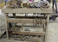 A Frame Horse Rack & Horse Shoes