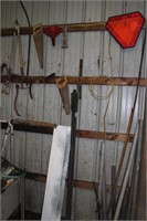 Wall Contents-Cane, funnel, band saw, pry bar