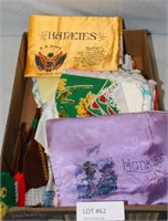 FLAT BOX OF VINTAGE HANDKERCHIEFS AND MORE