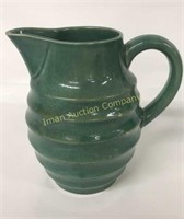 Green Crock Pitcher 8"