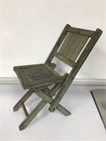 Vintage Wood Child's Folding Chair