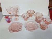 Pink depression glass Assortment