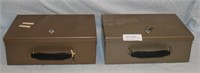 2 LOCKING SECURITY BOXES WITH KEYS