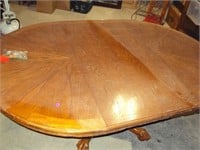 Oak Pedestal Table with Leaf